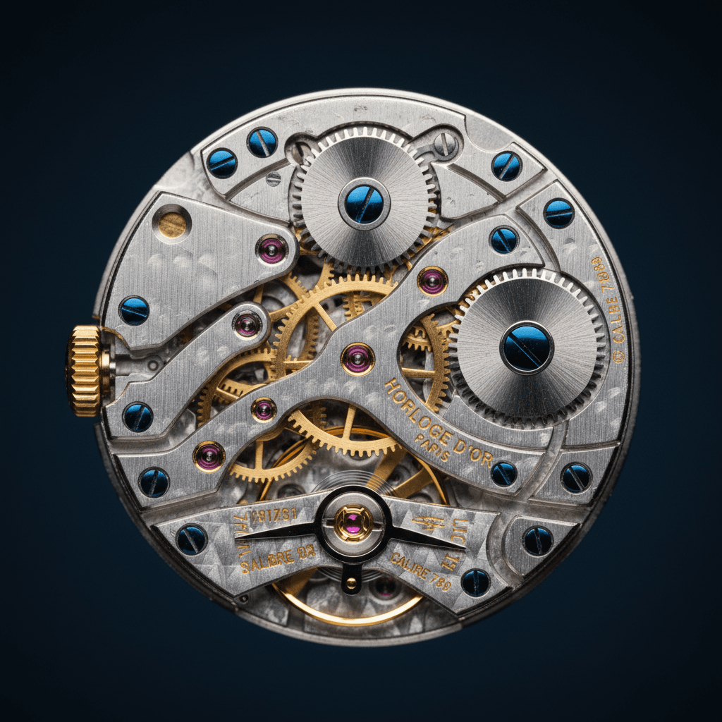 Watchmaker's hands repairing watch movement with precision tools
